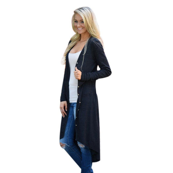 Abrigo Sueter Cardigan Saco Largo Tejido Mujer Dama